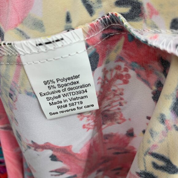 NY Collection Dress Floral Print Shift Necklace Jersey Stretch NWT - Picture 7 of 10